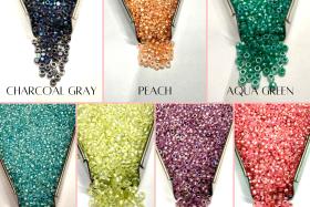 11/0 Charlotte Cut Seed Beads, Pearl Lined AB Czech Glass