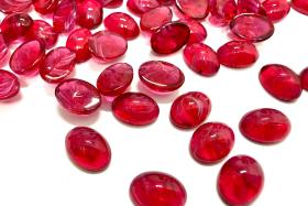 Swarovski Ruby Givre Glass Cabochons, Vintage Oval Flat Back, 7x5 mm