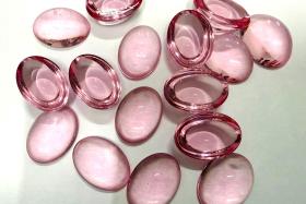Swarovski 18x13 mm Vintage Light Rose Unfoiled Flat Back Oval Cabochon 2/6 Pieces