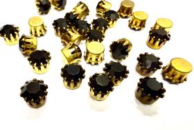 Swarovski Crystal 30ss Vintage Crown Setting, Brass Jewelry Supplies