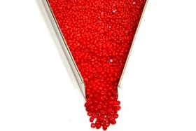 11/0 Opaque Red Coral Charlotte Cut Glass Beads, Faceted Seed Beads
