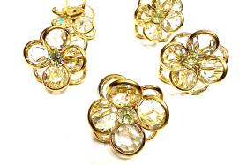 Vintage Crystal Flower Bead, Embellishment (26mm)