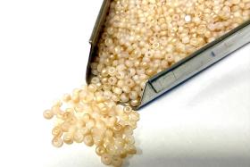 11/0 Charlotte Cut Beads: Matte White Opal Honey