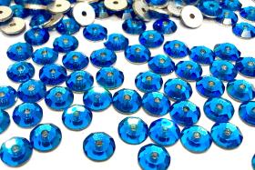 4mm Preciosa Crystal Capri Blue Flat Back Sew-On Stones
