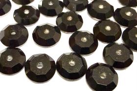 8mm Jet Lochrose Stones – Preciosa Flat Back Sew-On Stones , Czech Beads