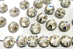 Vintage Swarovski Crystal Rose Montees, 40ss Silver Plated Settings