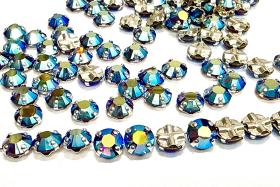 Vintage Swarovski Crystal Rose Montees, Olivine Green, 30ss
