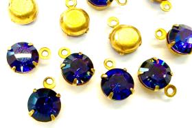 Swarovski Crystal Heliotrope Drop, Brass Setting (6mm, 28ss)