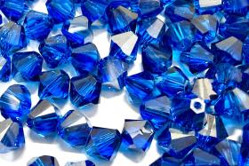 6mm Capri Blue Satin Swarovski Bicone Beads, Jewelry Making Supplies