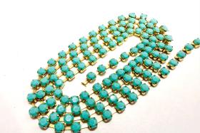 Preciosa Turquoise Rhinestone Chain, 12ss Crystal Embellishments