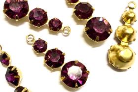 25 mm Vintage Gold plated Swarovski Dangle drop DIY Supplies wedding jewelry