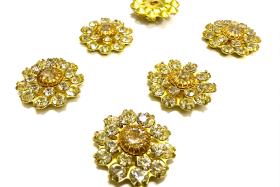 16mm Vintage brass Swarovski Flower Design crystal Embellishment DIY Supplies wedding decorations