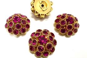18 mm Vintage Swarovski in Fuchsia Embellishment DIY Supplies wedding decorations