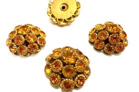 18 mm Vintage Swarovski Embellishment in Topaz DIY Supplies wedding decorations