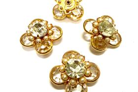 18 mm Vintage Gold Plated Crystal Swarovski Brooch Embellishment DIY Supplies wedding decorations
