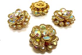 22 mm in gold plated channel beads in unfoiled Crystal AB Embellishment DIY Supplies wedding decorations