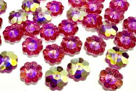 12mm Swarovski Crystal Flower Beads, Rose Aurore Boreale Finish