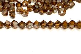 4mm Smoked Topaz Satin Swarovski Bicone Beads, Jewelry Making Supplies
