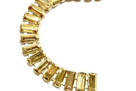 7x3mm Swarovski Crystal Golden Shadow Baguette Chain | Silver Plated Jewelry Making Supplies