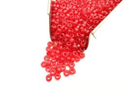 Matt Ruby Charlotte Cut Beads, 11/0 Faceted Seed Beads