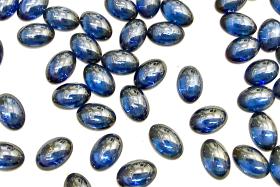 Swarovski Oval Cabochons Sapphire Satin Foiled 6x4mm, 2190/4 Flat Back Glass Stones