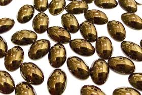 Swarovski Oval Cabochons Jet Nut Foiled 6x4mm, 2190/4 Flat Back Glass Stones