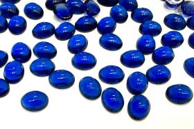 Swarovski 10x8 mm Vintage 2190 Dark Sapphire Unfoiled Flat Back Oval Cabochon Cabs