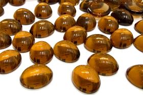 Swarovski 10x8 mm Vintage 2190 Smoked Topaz Unfoiled Flat Back Oval Cabochon Cabs