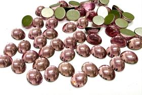 Swarovski 10x8 mm Vintage 2190 Light Rose Foiled Flat Back Oval Cabochon Cabs