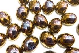 Swarovski 10x8 mm Vintage 2190 Crystal Dorado Foiled Flat Back Oval Cabochon Cabs