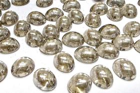 Swarovski 10x8 mm Vintage 2190 Crystal Silver Shade Foiled Flat Back Oval Cabochon Cabs