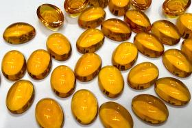 Swarovski 14x10 mm Vintage 2190 Topaz Unfoiled Flat Back Oval Cabochon Cabs