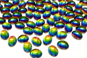 Swarovski 8x6 mm Vintage 2190 Crystal Vitrail Medium Foiled Flat Back Oval Cabochon Cabs