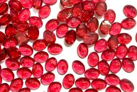 Swarovski 8x6 mm Vintage 2190 Ruby Quartz Unfoiled Flat Back Oval Cabochon Cabs