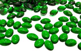 Swarovski Oval Cabochons Medium Emerald Unfoiled 6x4mm, 2190/4 Flat Back Glass Stones