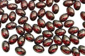 Swarovski Oval Cabochons Siam Satin Foiled 6x4mm, 2190/4 Flat Back Glass Stones