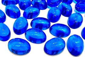 Swarovski 14x10 mm Vintage 2190 Capri Blue Unfoiled Flat Back Oval Cabochon Cabs