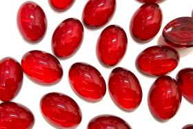 Swarovski 14x10 mm Vintage 2190 Siam Unfoiled Flat Back Oval Cabochon Cabs