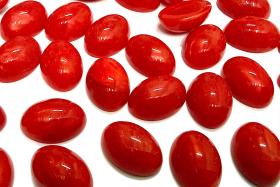 Swarovski 14x10 mm Vintage 2190 Atlas Coral Unfoiled Flat Back Oval Cabochon Cabs