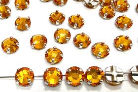 Vintage Swarovski Crystal Topaz Montees, 40ss Silver Plated Settings