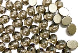 Swarovski 10x8 mm Vintage 2190 Crystal Satin Foiled Flat Back Oval Cabochon Cabs