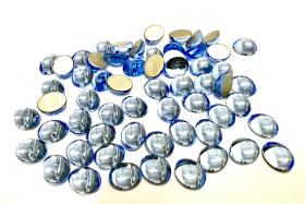 Swarovski 18x13 mm Vintage Light Sapphire Foiled Flat Back Oval Cabochon 2/6 Pieces