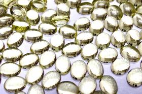 Swarovski 10x8 mm Vintage 2190 Jonquil Unfoiled Flat Back Oval Cabochon Cabs