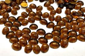 Swarovski 8x6 mm Vintage 2190 Smoked Topaz Foiled Flat Back Oval Cabochon Cabs