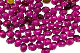 Swarovski 8x6 mm Vintage 2190 Fuchsia Foiled Flat Back Oval Cabochon Cabs