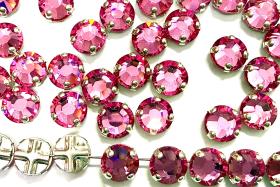 Vintage Swarovski Crystal Rose Montees, 40ss Silver Plated Settings