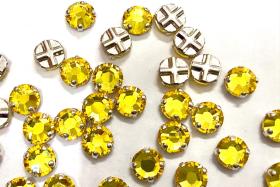 Vintage Swarovski Crystal Light Topaz Rose Montees, 40ss Silver Plated Settings