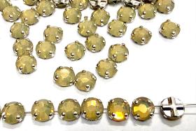 Vintage Swarovski Crystal Sand Opal Rose Montees, 40ss Silver Plated Settings
