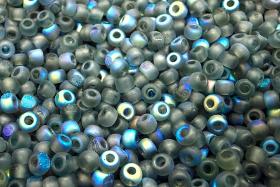 Patina Matt Black Diamond Aurore Boreale Charlotte Cut Beads, 11/0 Size