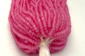 11/0 Charlotte Cut Glass Beads, Rose Opal, 2.0mm Jewellery Supply